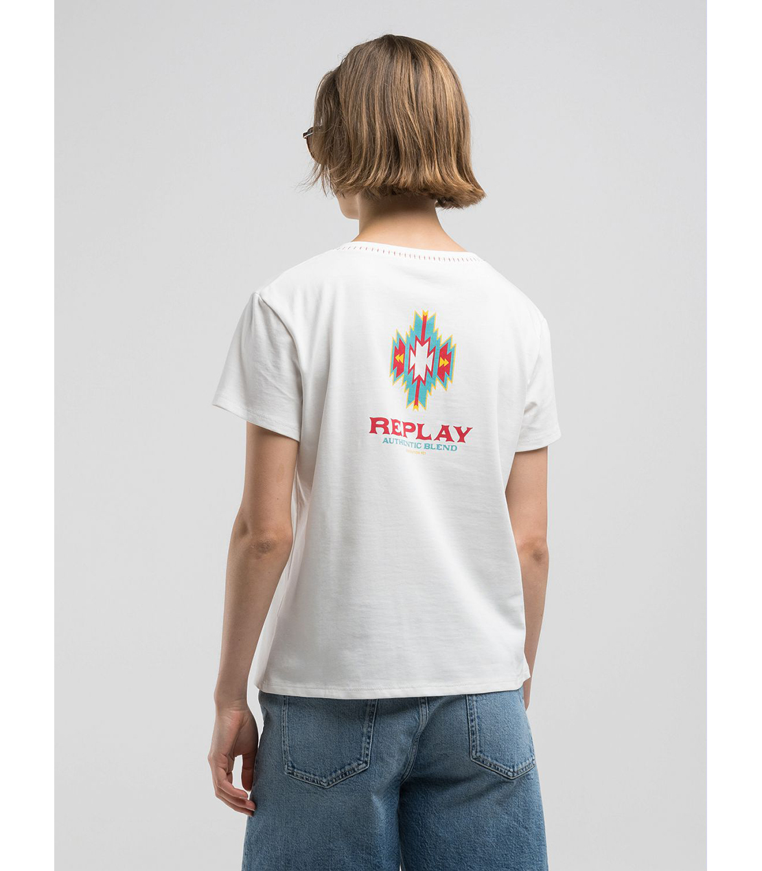 オーバーフィット幾何学模様のグラフィックTシャツ 詳細画像 ナチュラルホワイト 4